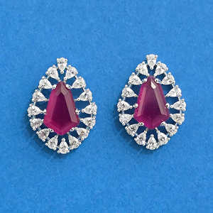 Últimos pendientes colgantes de moda de calidad de exportación en línea CZ Tops con chapado en rodio - Product Image 6