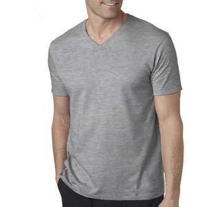 Venta al por mayor Texlera Mens V Neck T Shirts Algodón Color sólido Plain Blank Tee Tamaño regular Alta calidad Impresión de logotipo personalizado - Product Image 1