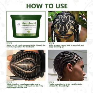 Gel conditionneur pour tresses à tenue forte, à base de plantes et biologique, sans alcool, certifié GMPC - Product Image 6