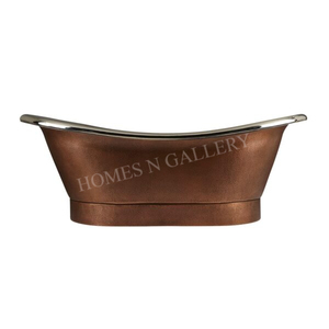 อ่างอาบน้ำอิสระทองแดงโบราณพร้อมที่ระบายน้ำเฟอร์นิเจอร์ห้องน้ำคราบสีเขียวขายดีแบบดั้งเดิมสำหรับแช่ - Product Image 6