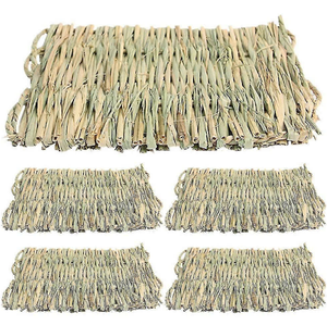 Tapis d'herbe naturelle pour lapins Tapis de foin tissé Literie Lapin à mâcher comestible Cage Liner Paille Tapis de repos Cages - Product Image 2