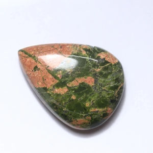 Fabuloso Natural Unakite Jasper Pear Cut Cabochon Gemstone para la fabricación de joyas Grado superior Suelto Suave Pulido - Product Image 1