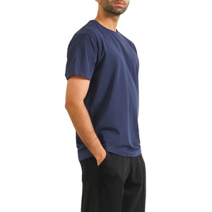 OEM al por mayor de algodón casual de los hombres de la camiseta de gran tamaño de manga corta con cuello redondo patrón sólido básico de hombro de la gota Camiseta para los hombres - Product Image 4