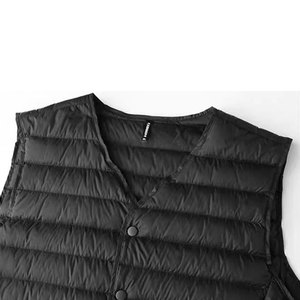 Gilet d'hiver ultra épais pour homme, col montant, réversible, coupe-vent, avec logo sur le devant, pour le travail en extérieur, les voyages, le temps froid - Product Image 5