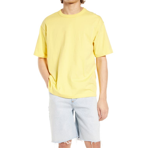 T-Shirt Gialla BP Premium in Cotone Girocollo Stile Hip Hop, Jersey Compresso 180gsm con Design Semplice e Logo Stampato, Taglia XXL - Product Image 1