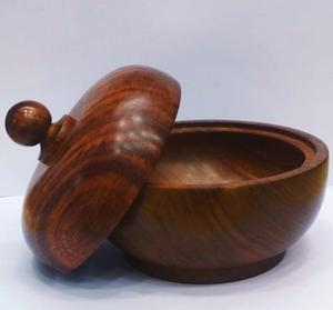 Couvercle de bol en bois d'acacia et de bambou simple, moderne, fait à la main, écologique, grand bol de service de fruits et légumes pour usage domestique et commercial - Product Image 2