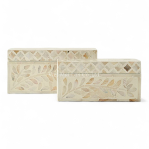 Caja Decorativa de Nácar, Incrustaciones Artesanales de Concha, Almacenamiento Decorativo para el Hogar Moderno - Product Image 2