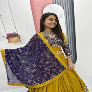 Traditional 6 Meter Flair Lehenga Choli with Heavy Thread Sequence Embroidery and <b>Ribbon</b> Lumpi Lace Border for Festive Parties - Product Image 5