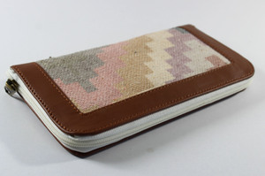 Pochette cousue à la main en coton tissé à la main Dhurry/Kelim imprimé plusieurs poches fermeture à glissière 11x21cm sac multicolore - Product Image 6