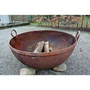 Foyer de jardin en fer rustique grand bol surdimensionné accessoires extérieurs décoratifs grand foyer en fonte de Style Vintage utilisation d'événement - Product Image 4