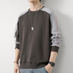 Sweat-shirt décontracté grande taille de marque à la mode manches lâches couleur contrastante OEM 300 GSM sweats à capuche et sweat-shirts solides - Product Image 2