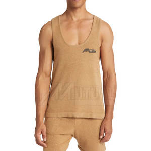 Venta al por mayor de color sólido hombres camiseta sin mangas ropa deportiva personalizada hombres camiseta sin mangas gimnasio Fitness hombres camiseta sin mangas - Product Image 2