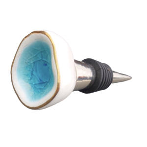 Perillas de cerámica pintadas a mano, oro marroquí, craquelado, tapón de botella [CBS 311] - Product Image 2