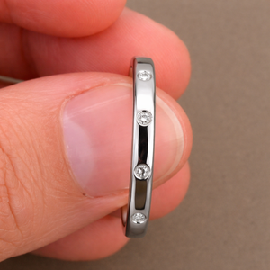 Anillo de banda completa romántico para mujer al por mayor, chapado en rodio, plata de ley 925, para bodas, compromisos, fiestas, regalos, clásico - Product Image 2