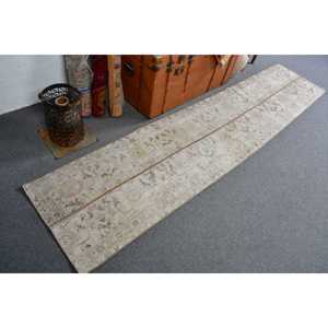 Tapis de 2x9,4 pieds, tapis turc vintage, tapis gris patchwork - Product Image 1