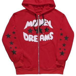 Sudadera con capucha térmica para hombre, con cremallera, bolsillo canguro, material de forro polar, para invierno, teñido liso, personalizable, de secado rápido - Product Image 1