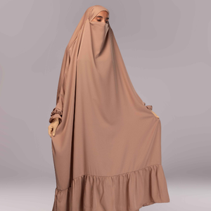 Dernière tendance Robe grande taille modeste à volants une pièce Service OEM Hijab en tissu de qualité supérieure à bas quantité minimale de commande - Product Image 1