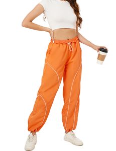 <b>Women</b> High Waist Drawstring Wide <b>Leg</b> Track Elastic Parachute <b>Pants</b> Streetwear Trouser High Waisted Trousers <b>Cargo</b> <b>Pants</b> <b>Women</b> - Product Image 2