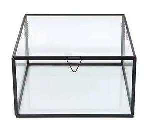 Durable <b>Jewellery</b> <b>Box</b> Transparent Glass Black Metal Edges Antique Clear Glass Made for Keeping <b>Jewellery</b> Storage <b>Box</b> - Product Image 1