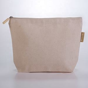 Bolso con cremallera de algodón 100% de diseño caliente malla de lona impresa personalizada para compras y uso cosmético 12oz de espesor manejado - Product Image 6