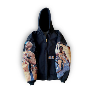 Sweat à capuche en tapisserie grande taille pour homme, vêtement de rue d'automne, manteau en tissu tissé polyester et coton, pull décontracté surdimensionné - Product Image 3