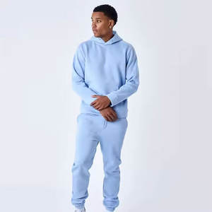 Venta al por mayor Premium 100% algodón hombres Jogger Gymwear conjunto de alta calidad impreso sólido Streetwear chándal personalizado invierno - Product Image 5