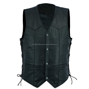 Chaleco de vaquero de ante negro clásico con flecos Estilo occidental Caballo Producto Chaleco de cuero - Product Image 2