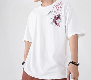 Camiseta bordada de moda para hombre, Camiseta de algodón personalizada con logotipo personalizado, camiseta de manga corta de estilo callejero - Product Image 6