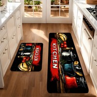 Nordic Kitchen Runner Mat Absorbent Dirt Resistant Washable Printed Floor Rug for Kitchen Entrance