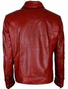 Chaqueta de cuero de calidad superior para hombre de High Street para cierre de cremallera de invierno teñido liso con patrón de letras - Product Image 2