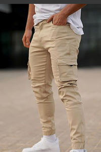 กางเกงผ้าฝ้าย100% ลำลองสำหรับผู้ชายกางเกงผ้าแคนวาสน้ำหนักเบามีบริการ OEM - Product Image 6