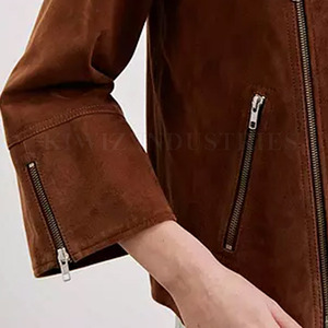 MOQ bajo Chaqueta de cuero de gamuza para mujer Venta directa de fábrica Chaqueta de cuero de gamuza de moda para mujer - Product Image 6