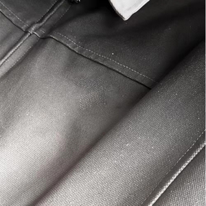 Oen-Streetwear noir et blanc dégradé, blouson d'aviateur d'hiver pour hommes, veste en toile, tissu avec fermeture éclair, manteau avec poches - Product Image 3