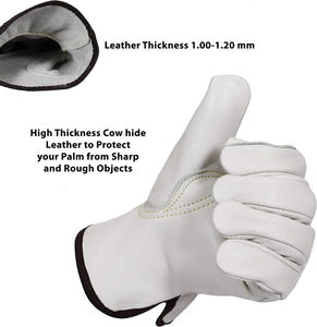 Guantes de Trabajo de Cuero de Primera Calidad, Guantes de Conducción de Doble Palma, Guantes de Invierno, Venta al por Mayor - Product Image 2