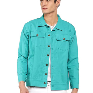 Nuevas Chaquetas vaqueras de estilo informal de manga larga para hombre, Chaquetas vaqueras cómodas y elegantes para hombre, Chaquetas vaqueras de calidad con cuello levantado - Product Image 5