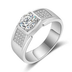 <b>Men's</b> <b>Ring</b> Moissanite Stone Solid 925 Sterling <b>Silver</b> Classic Design <b>Men</b> Band Fine Jewelry <b>Ring</b> Wedding Engagement <b>Ring</b> - Product Image 5