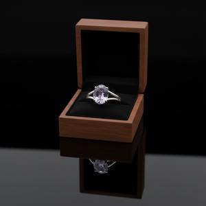 แหวนเงินแท้ 925 ประดับพลอยอะมีทิสต์ทรงรี ของขวัญสำหรับงานหมั้น งานแต่งงาน วันครบรอบ  สัญลักษณ์ทางศาสนาคริสต์ สำหรับคนเกิดเดือนกุมภาพันธ์ ใช้ในงานปาร์ตี้ - Product Image 5