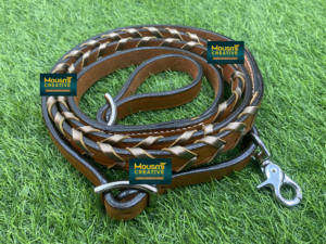 Premium 100% cuero de vaca argentino lámina de encaje dorado rienda trenzada Productos Ecuestres occidentales personalizados para el cuidado de caballos de carreras - Product Image 5