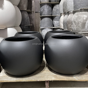 Grand pot en fibre de verre pour l'intérieur et l'extérieur, grands pots à fleurs de jardin, pots pour plantes artificielles - Product Image 3