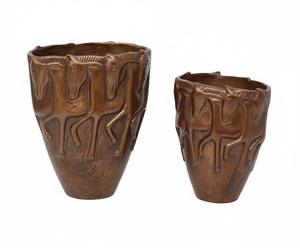 Vase de sol en résine avec relief de cheval brun antique, design animal de luxe, décoration d'intérieur, vase à fleurs, ornements décoratifs de luxe pour hôtel, vase à cheval - Product Image 1