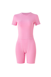 ผู้หญิงที่กําหนดเอง Loungewear ชุด Modal ผ้าฝ้ายถักฤดูร้อนสวมใส่ 2 ชิ้นชุดเสื้อผ้าผู้หญิง - Product Image 6