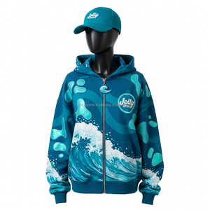 Sudadera con Capucha Premium para Mujer, 300 GSM, Felpa Suave de Poliéster y Algodón, Estampado Azul Océano, Logotipo Personalizado, Impresión Serigráfica, Sudadera con Capucha Básica con Cremallera - Product Image 6
