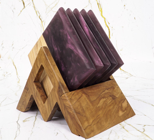 Posavasos de madera ecológicos, resistentes al calor, duraderos, no tóxicos, cuadrados, diseño contemporáneo para decoración del hogar y uso comercial - Product Image 4