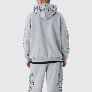 Survêtement à fermeture éclair de haute qualité à bas prix Fournisseur d'impression de logo personnalisé Service OEM Les hommes portent un survêtement de style baggy - Product Image 4