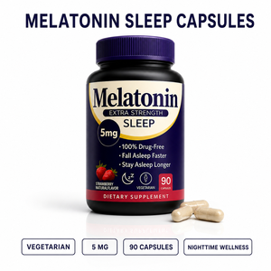 Capsules de mélatonine Bien-être nocturne Végétarien Sans sucre Compléments alimentaires Emballage personnalisé en usine Marque privée Faible MOQ - Product Image 1