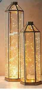 Lanternes de bougeoir en fer doré de créateur de luxe nouvel or brillant pour les décorations intérieures et extérieures de Noël - Product Image 2