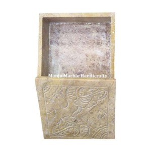 Nouveau traditionnel classique fantaisie article Top produit stéatite sculpture Jali travail boîte à bijoux avec forme de luxe pour le but de l'article cadeau - Product Image 4