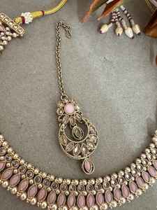 Diseñador de alta chapado en oro hermoso Kundan joyería gargantilla collar conjunto estilo de lujo fiesta bodas compromisos Aleación de circón - Product Image 6