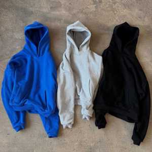 ชุดวอร์มสองชิ้นของผู้ชายชุดแนวสตรีทผ้าคอตตอนผ้าฟลีซแบบ100% สำหรับผู้ชายชุดวอร์มทรงหลวมโลโก้ตามสั่ง - Product Image 4