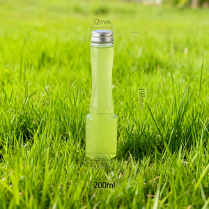 <span class=keywords><strong>Confiture</strong></span> de café en plastique PET vide et transparent de qualité alimentaire de 200ml avec bouchons en aluminium Bouteille de boisson au jus pour emballer les smoothies - Product Image 2